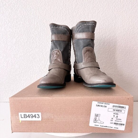 NEW Lane DUSTOFF Womens Cowboy Boots 7 Gray Western Cowgirl Short Ankle Boot - Picture 11 of 12